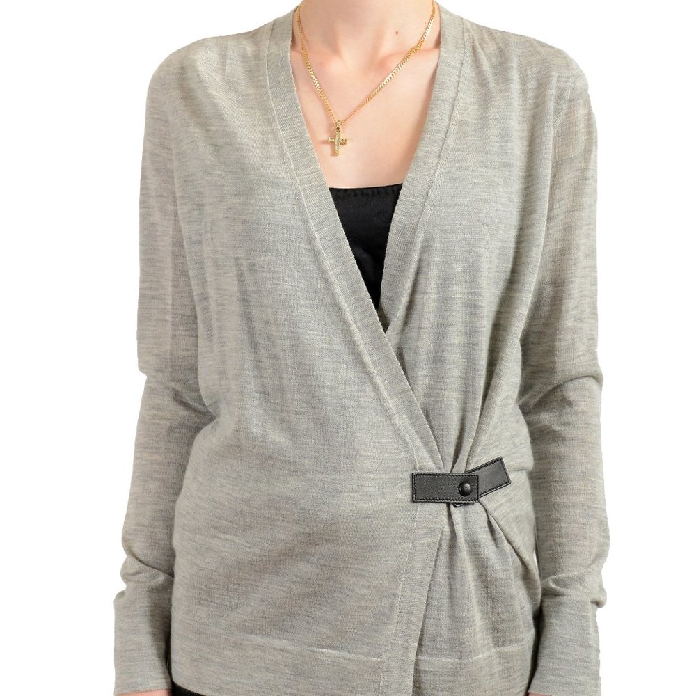 Tom Ford Women's Gray 100% Cashmere Cardigan Sweater US L IT 44